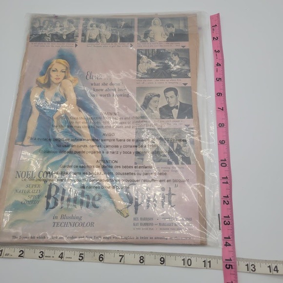 Noel Cowards Super Naturally Spicy Comedy Blithe Spirit Movie Advert 1946‎ - Picture 3 of 3
